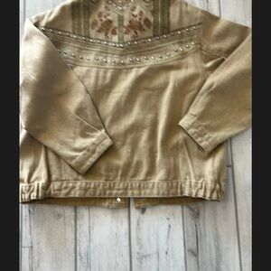 POL Tan Studded Bomber Jacket